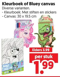 Dekamarkt Kleurboek of Bluey canvas aanbieding