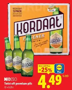 Lidl Kordaat Twist off premium pils aanbieding
