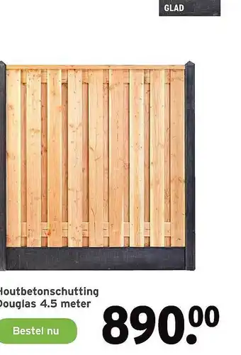 GAMMA Houtbetonschutting Douglas 4.5 Meter aanbieding