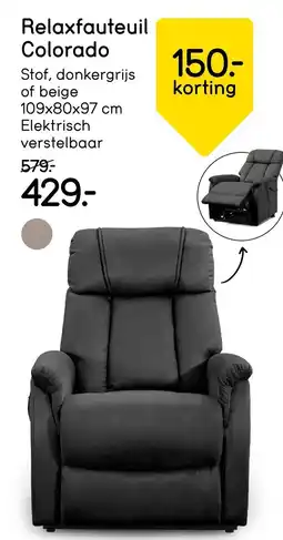 Leen Bakker Relaxfauteuil Colorado aanbieding