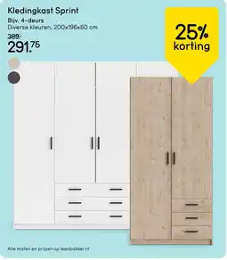 Leen Bakker Kledingkast Sprint aanbieding