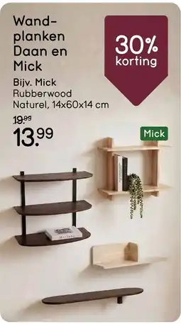 Leen Bakker Wandplanken Daan en Mick aanbieding