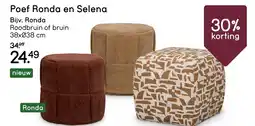 Leen Bakker Poef Ronda en Selena aanbieding