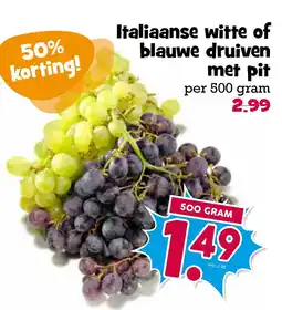 Boon`s Markt Italiaanse witte of blauwe druiven met pit aanbieding