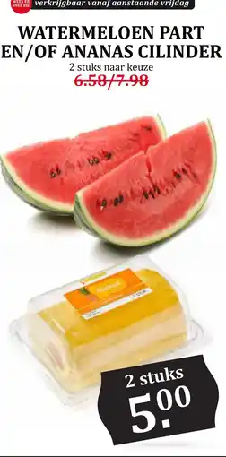 Coop Watermeloen part en/of ananas cilinder aanbieding