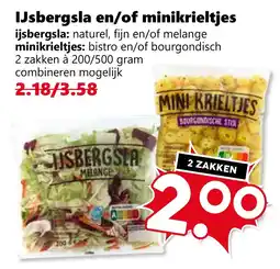 Coop Ijsbergsla en/of minikrieltjes aanbieding
