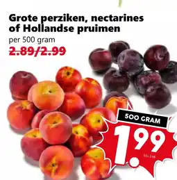 Coop Grote perziken, nectarines of Hollandse pruimen aanbieding