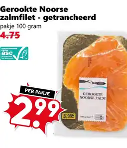 Coop Gerookte Noorse zalmfilet - getrancheerd aanbieding
