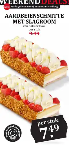 Coop Aardbeienschnitte met slagroom aanbieding