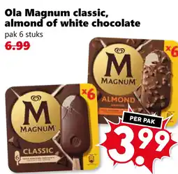 Coop Ola Magnum classic, almond of white chocolate aanbieding