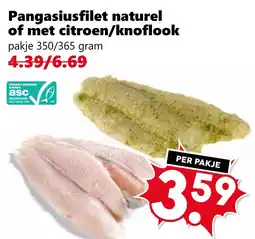 Coop Pangasiusfilet naturel of met citroen/knoflook aanbieding