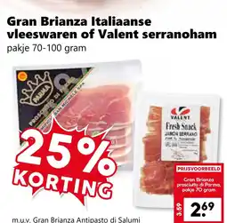 Coop Gran Brianza Italiaanse vleeswaren of Valent serranoham aanbieding
