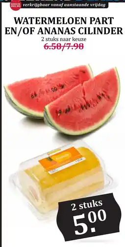 Boon`s Markt WATERMELOEN PART EN/OF ANANAS CILINDER aanbieding