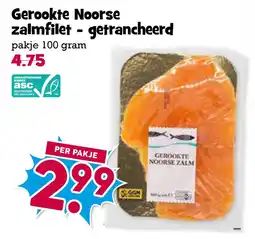 Boon`s Markt Gerookte Noorse zalmfilet getrancheerd aanbieding
