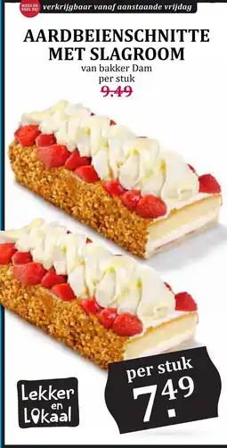 Boon`s Markt AARDBEIENSCHNITTE MET SLAGROOM aanbieding