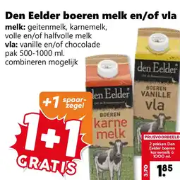 Coop Den Eelder boeren melk en/of vla aanbieding
