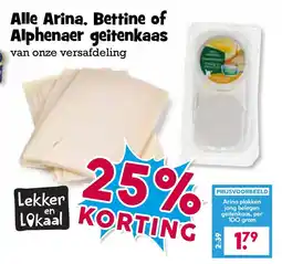 Boon`s Markt Alle Arina, Bettine of Alphenaer geitenkaas aanbieding