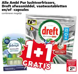 Coop Alle Ambi Pur luchtverfrissers, Dreft afwasmiddel, vaatwastabletten en/of -capsules aanbieding