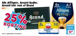 Boon`s Markt Alle Affligem, Amstel Radler. Amstel bier rosé of Brand aanbieding