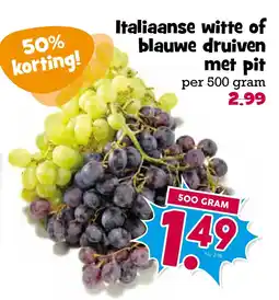 Boon`s Markt Italiaanse witte of blauwe druiven met pit aanbieding