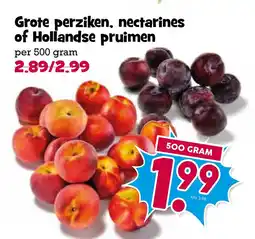 Boon`s Markt Grote perziken, nectarines of Hollandse pruimen aanbieding
