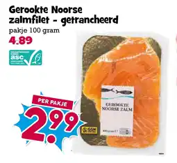 Boon`s Markt Gerookte Noorse zalmfilet getrancheerd aanbieding