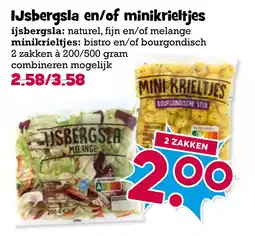 Boon`s Markt IJsbergsla en/of minikrieltjes aanbieding