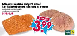 Boon`s Markt Gerookte paprika burgers en/of kip-kalkoenburgers sea salt & pepper aanbieding