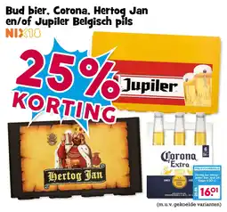 Boon`s Markt Bud bier, Corona, Hertog Jan en/of Jupiler Belgisch pils aanbieding