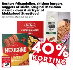 Coop Beckers frikandellen, chicken burgers, nuggets of sticks, original mexicano classic - oven & airfryer of m aanbieding