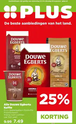 PLUS Alle douwe egberts koffie aanbieding