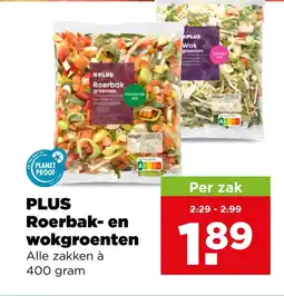 PLUS Plus roerbak en wokgroenten aanbieding