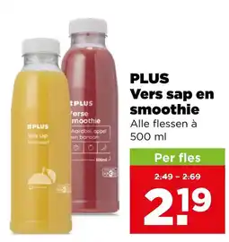 PLUS PLUS Vers sap en smoothie aanbieding