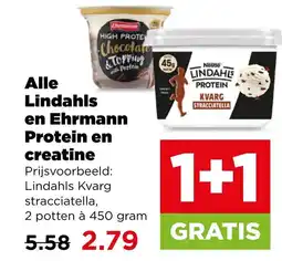 PLUS Alle Lindahls en Ehrmann Protein en creatine aanbieding