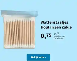Plein.nl Wattenstaafjes hout in een zakje aanbieding