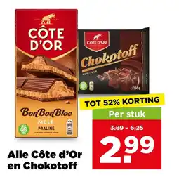 PLUS Alle Côte d'Or en Chokotoff aanbieding