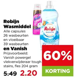 PLUS Robijn Wasmiddel en Vanish aanbieding