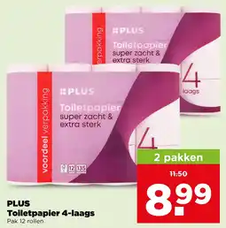 PLUS PLUS Toiletpapier 4-laags aanbieding