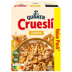 PLUS Quaker Cruesli Luchtig Naturel GVP aanbieding