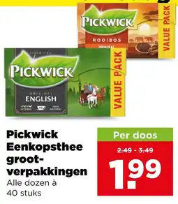 PLUS Pickwick Eenkopsthee grootverpakking aanbieding