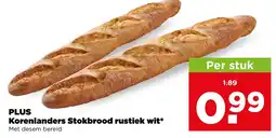 PLUS PLUS Korenlanders Stokbrood rustiek wit aanbieding