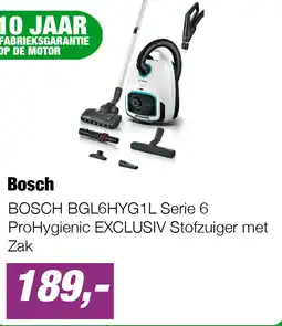 EP BOSCH BGL6HYG1L Serie 6 ProHygienic EXCLUSIV Stofzuiger met Zak aanbieding