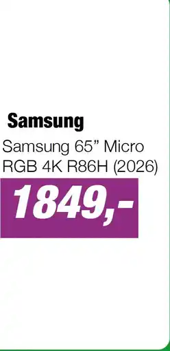 EP Samsung 65” Micro RGB 4K R86H (2026) aanbieding