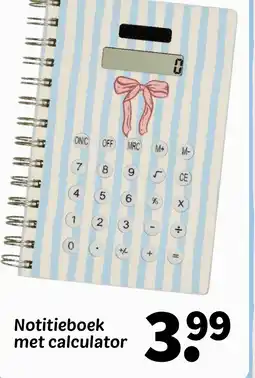 Wibra Notitieboek met calculator aanbieding