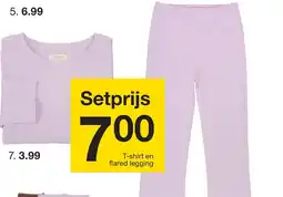 Zeeman T-shirt en flared legging aanbieding