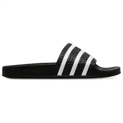 Foot Locker Adidas adilette Slippers en Sandalen Heren - Zwart - Maat 42 2/3 - Mesh/Synthetisch aanbieding