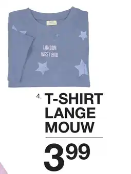 Zeeman T-shirt lange mouw aanbieding