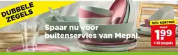 PLUS Spaar nu voor buitenservies van Mepal. aanbieding