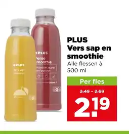 PLUS PLUS Vers sap en smoothie aanbieding