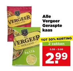 PLUS Alle Vergeer Geraspte kaas aanbieding
